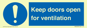 Keep doors open for ventilation